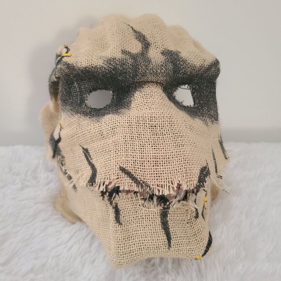 Spirit Halloween Evil Scary Scarecrow Adult Mask Mouth Opens Creepy - Picture 1 of 4